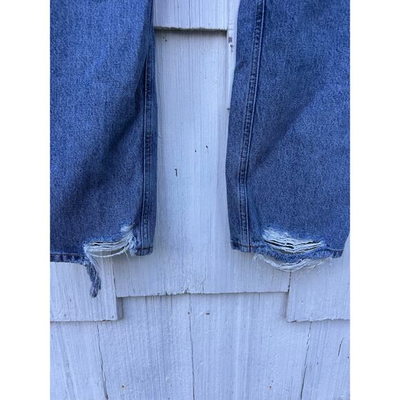 Agolde 90s Mid Rise Loose Fit Straight Leg Distressed Jeans Cotton Denim Size 25 - Picture 8 of 11